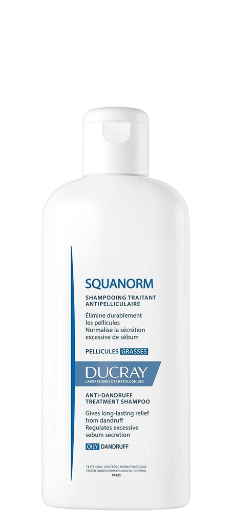 Ducray Kelual Squanorm ცხიმიანი ქერტლის საწინააღმდეგო შამპუნი 200 მლ