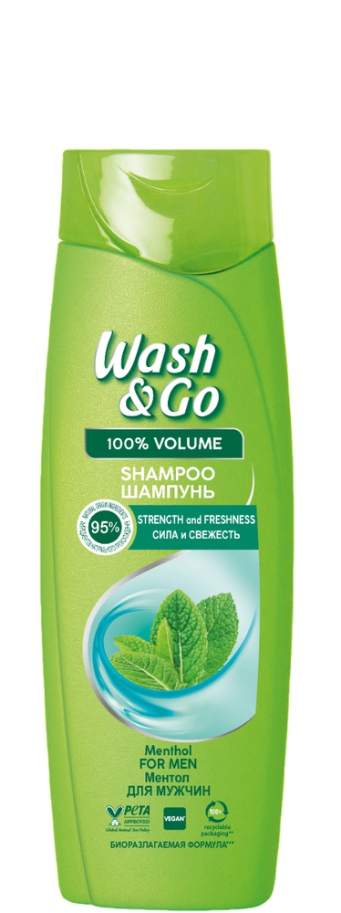 Wash & Go Men Menthol შამპუნი 360 მლ