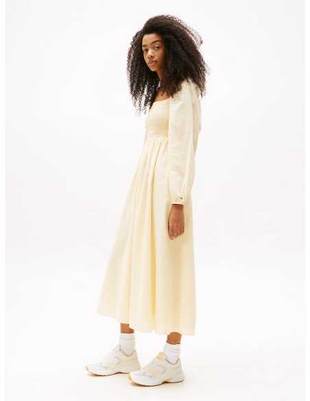 კაბა Tommy Jeans - TJW COTTON VOILE MIDI DRESS EXT