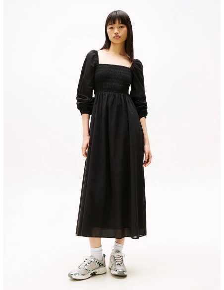 კაბა Tommy Jeans - TJW COTTON VOILE MIDI DRESS EXT