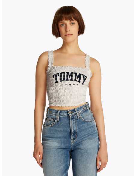 მაისურები Tommy Jeans - TJW SMOCK VARSITY BRALETTE