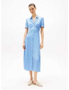 კაბა Tommy Hilfiger - FLUID VISCOSE S/S SHIRT DRESS