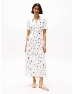 კაბა Tommy Hilfiger - FLUID VIS BOAT S/S SHIRT DRESS
