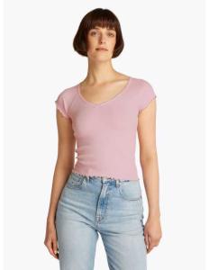 მაისურები Tommy Jeans - TJW SLIM VNECK GMD RIB SS