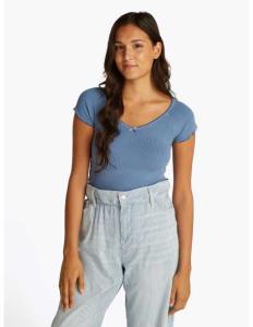 მაისურები Tommy Jeans - TJW SLIM VNECK GMD RIB SS