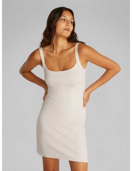 კაბა CALVIN KLEIN JEANS - SOFT RIB FIT & FLARE DRESS