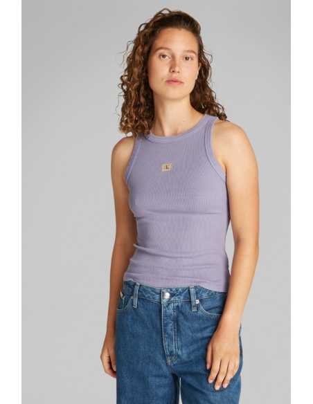 მაისურები CALVIN KLEIN JEANS - WASHED WOVEN LABEL RIB TANK TOP