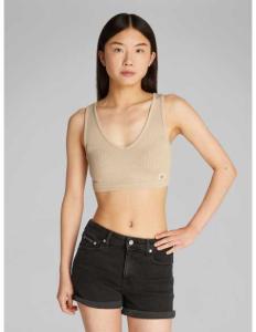 მაისურები CALVIN KLEIN JEANS - WASHED WOVEN LABEL RIB BRALETTE