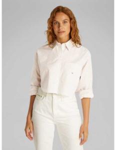 პერანგი CALVIN KLEIN JEANS - WOVEN LABEL CROPPED SHIRT
