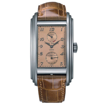 10 Day Tourbillon Rose Gold Dial Brown Leather Watch 5101P