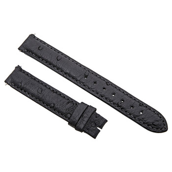 14 MM Matte Black Ostrich Leather Strap