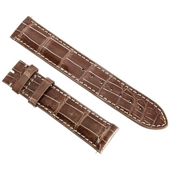 19MM Shiny Brown Alligator Leather Strap 19AAT08C