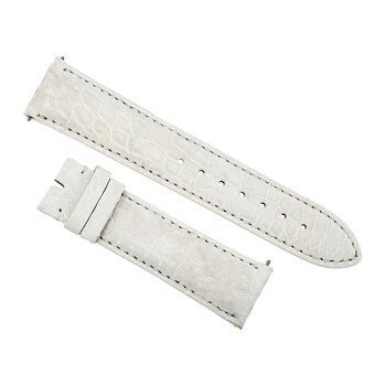 20 MM Matte White Alligator Leather Strap