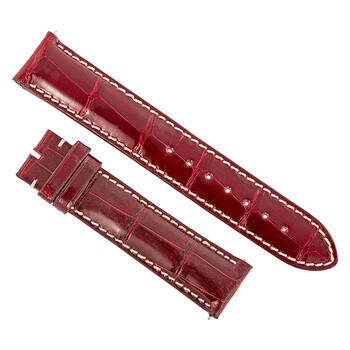 20 MM Matte Wine Alligator Leather Strap