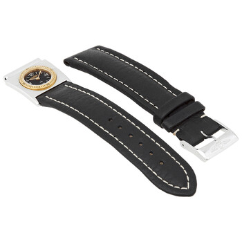 20 mm Leather Watch Band With Second Time Zone Attachment B6107211C190.159X.A18