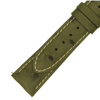 21 MM Matte Forest Green Ostrich Leather Strap