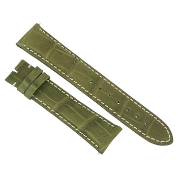 21 MM Matte Olive Alligator Leather Strap
