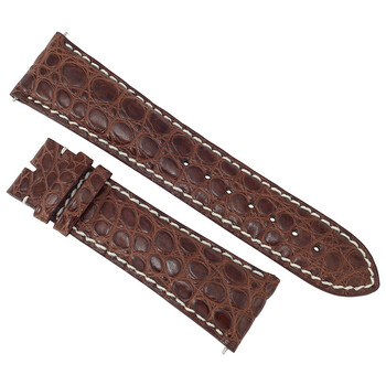 24 MM Matte Brown Alligator Leather Strap