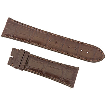 24 MM Matte Dark Brown Alligator Leather Strap