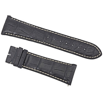 24 MM Matte Navy Blue Alligator Leather Strap