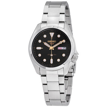 5 Automatic Black Dial Stainless Steel Watch SRPE57K1
