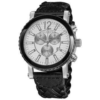 Akribos Chronograph Black Leather Watch AK571BK