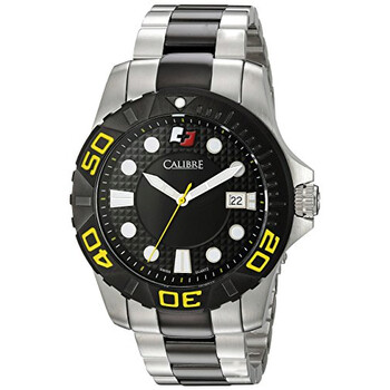 Akron Black Dial Two Tone Watch SC5A104002