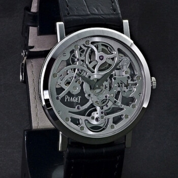 Altiplano Skeleton Dial 18K White Gold Black Alligator Automatic Watch GOA37132