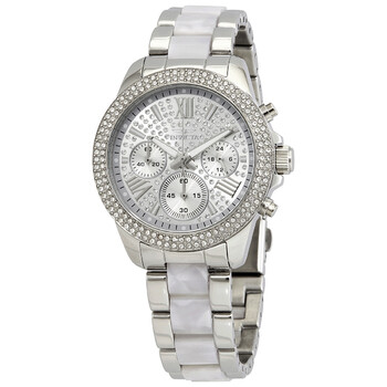 Angel MultiFunction Silver Crystalset Stainless Steel  and Pearl Tortoiseshell Watch