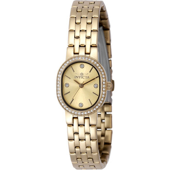 Angel Quartz Crystal Gold Dial Watch