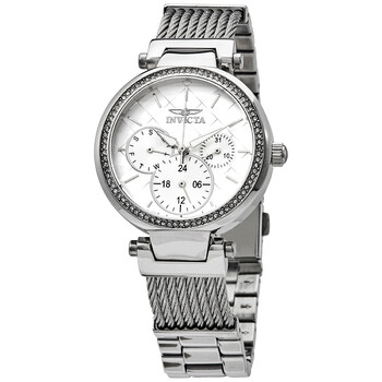 Angel Quartz Crystal Silver Dial Watch