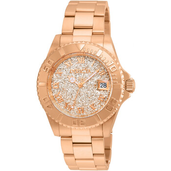 Angel Silver Glitter Dial Watch