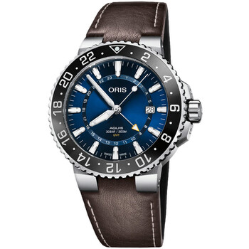 Aquis Automatic Blue Dial Brown Leather Watch 01 798 7754 413507 5 24 10EB