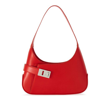 Archive Calfskin Leather Hobo Shoulder Bag in Red