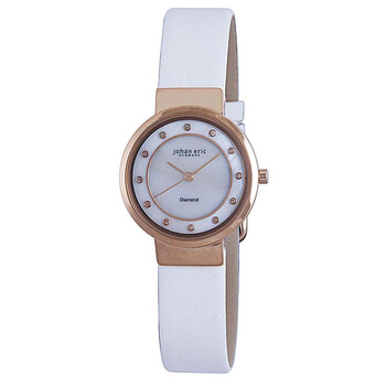 Arhus Diamond Round Rose Goldtone Steel Pearl Dial Watch JE610009009