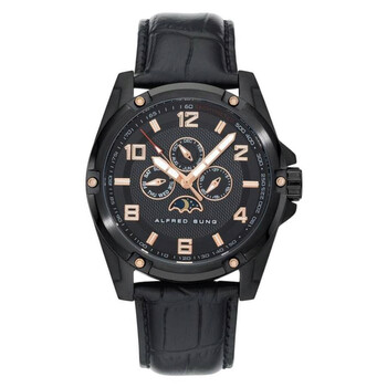 Astral Quartz Moon Phase Black Dial Watch AS1900BL1A