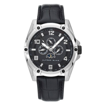 Astral Quartz Moon Phase Black Dial Watch AS1901SL1A