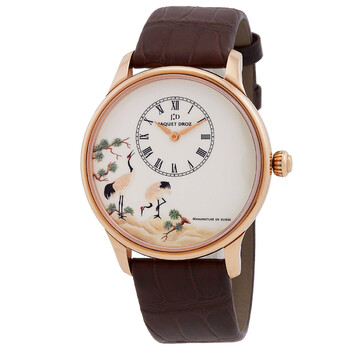 Ateliers Dart Petite Heure Minute White Crane Ivory Enamel Dial Watch J005033226