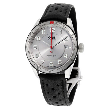 Atrix GT Date Silver Dial Black Leather Watch 01 733 7671 446107 5 18 87FC