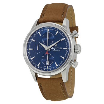 Automatic Chronograph Sunray Navy Dial Glove Leather Watch AL750N4E6