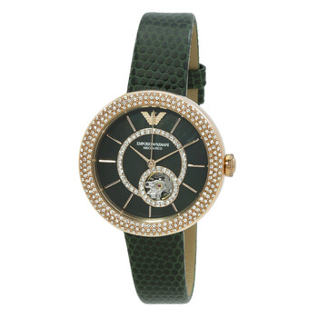 Automatic Crystal Black Mother of Pearl Dial Watch AR60069