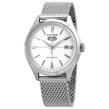Automatic Silver Dial Stainless Steel Mesh Watch NH839089A