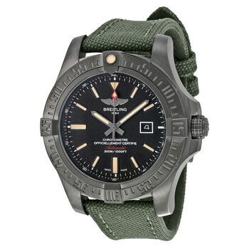 Avenger Blackbird Automatic Black Dial Green Canvas Strap Watch V1731010BD12GRFT