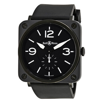 Aviation Black Dial Black Ceramic Case Watch BRSBLKCERRUBB