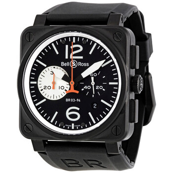 Aviation Black and White Dial Chronograph Automatic Watch BR0394BWCA