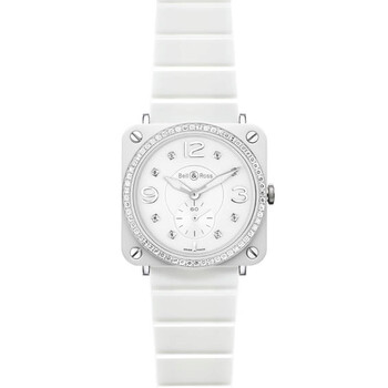 Aviation White Ceramic Diamond Watch BRSWHTCERTPHT