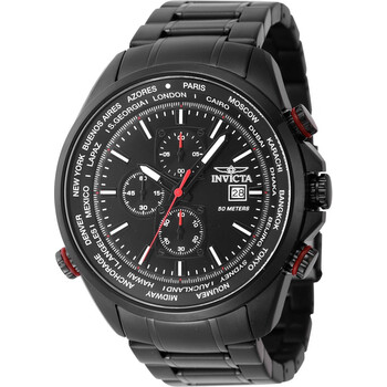 Aviator Chronograph Quartz Black Dial Watch