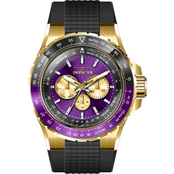 Aviator Date Day Quartz Purple Dial Watch