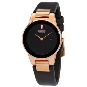 Axiom Black Dial Black Leather Watch GA105816E