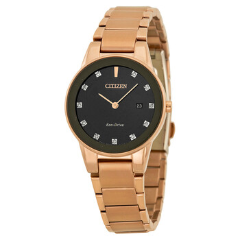 Axiom EcoDrive Black Diamond Dial Watch GA105859Q